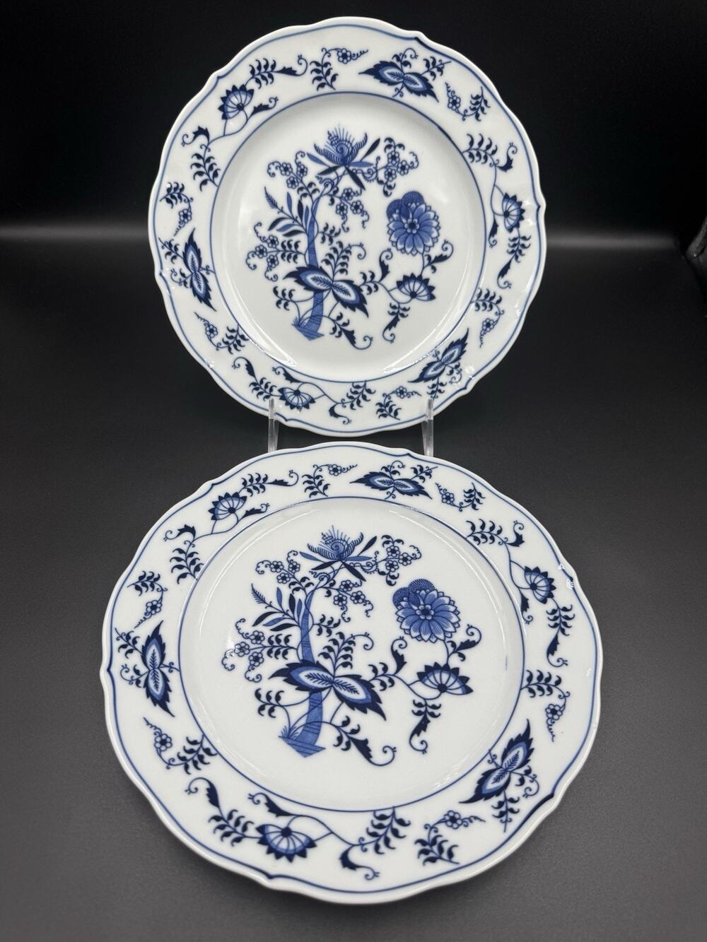 Vintage Blue Danube Blue Onion 9” Luncheon Salad Plates - Set of 2